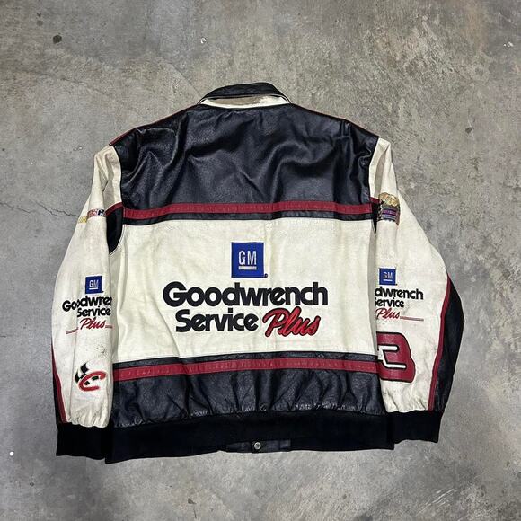 Vintage 90s Dale Earnhardt Sr Leather Jacket Jeff Hamilton brand size XL - Picture 6 of 7